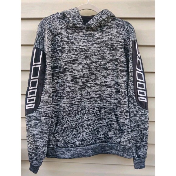 Cougar Sport Hoodie Mens Size Large Gray Black Pullover Hooded Sweatshirt Pocket - Picture 2 of 9